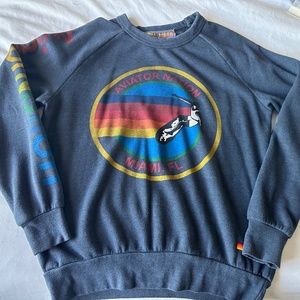 Aviator Nation Crew Sweatshirt Charcoal